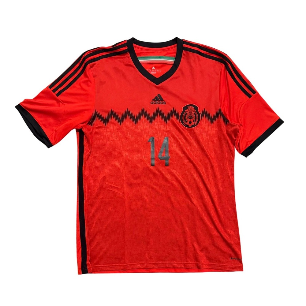 Adidas Mexico Chicharito 14 Jersey Red Black Mens XL 2014 World Cup FLAWED